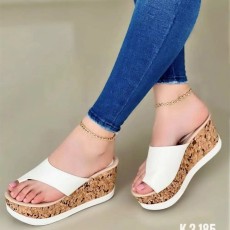Outdoor Clip-toe Slope Heeled High-heeled Slippers TWZX-R7