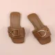 Plus Size Casual Metal Decoration Flat Slippers TWZX-318