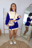 Color Blocking Baseball Jacket And Skirt Sport Two Piece Set WAF-77517