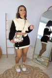 Color Blocking Baseball Jacket And Skirt Sport Two Piece Set WAF-77517