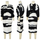 Fashion Print Bat Sleeve Maxi Dress YF-10263