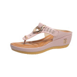 Beach Clip Toe Slope Heel Slippers TWZX-L209