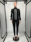 Fashion Patchwork Casual Sport Two Piece Pant Set YIM-291