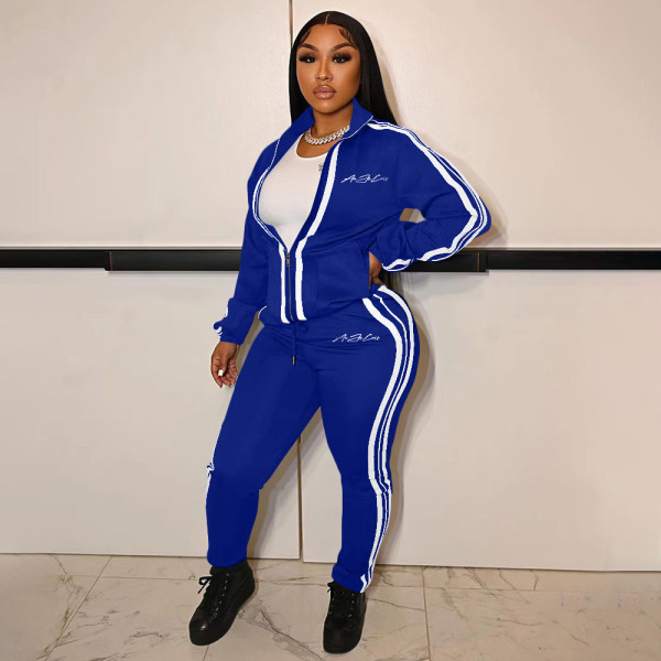 Fashion Patchwork Casual Sport Two Piece Pant Set YIM-291
