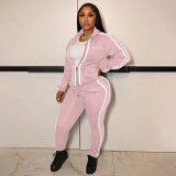 Fashion Patchwork Casual Sport Two Piece Pant Set YIM-291