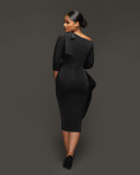 Fashion Irregular Solid Color Evening Dress YS-S835