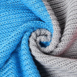 Plus Size Knits Color Blocking Long Sleeve Sweater Cardigan NY-086