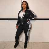 Fashion Patchwork Casual Sport Two Piece Pant Set YIM-291
