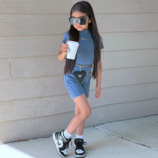 Kids Girl Casual Solid Short Sleeve Romper GMYF-Y0087