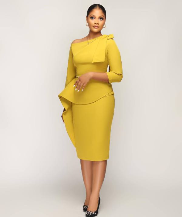 Fashion Irregular Solid Color Evening Dress YS-S835