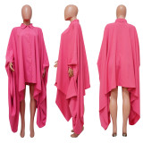 Casual Irregular Bat Sleeve Shirt Dress YF-10324
