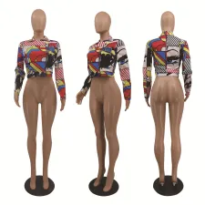 Cute Printed Lapel Short Coat MTY-6708