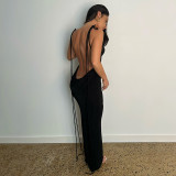 Sexy Lace-up Backless Long Dress GSMU-042279