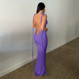 Sexy Lace-up Backless Long Dress GSMU-042279