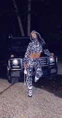 Letter PrInt Hooded Short Coat And Pant Two Piece Set ZDF-31166X