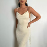 Sexy Lace-up Backless Long Dress GSMU-042279