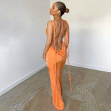 Sexy Lace-up Backless Long Dress GSMU-042279
