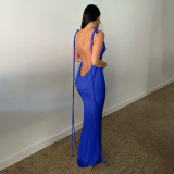 Sexy Lace-up Backless Long Dress GSMU-042279