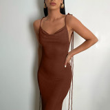Sexy Lace-up Backless Long Dress GSMU-042279