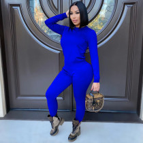 Casual Solid Sport Long Sleeve Pant Two Piece Set BS-1328