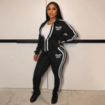 Casual Patchwork Letter Print Sport Two Piece Set XMF-199