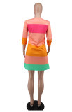 Color Blocking Long Sleeve Casual Dress XHXF-338