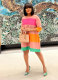 Color Blocking Long Sleeve Casual Dress XHXF-338