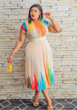 Casual Print Big Swing Long Dress XHXF-8658