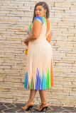 Casual Print Big Swing Long Dress XHXF-8658