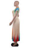 Casual Print Big Swing Long Dress XHXF-8658