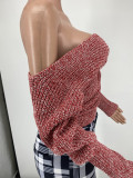 Sexy Off Shoulder Backless Sweater Tops YH-5280