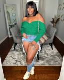 Sexy Off Shoulder Backless Sweater Tops YH-5280