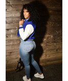 Casual Patchwork Long Sleeve Baseball Jacket WSYF-5958