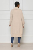 Casual Solid Color Long Knitted Cardigan Coat TR-1241