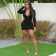 Sexy Pleated Single-breasted Mini Dress YNSF-1871
