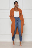 Casual Solid Color Long Knitted Cardigan Coat TR-1241