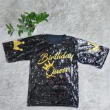 Solid Sequin 3/4 Sleeve Casual Dress GYSF-0021