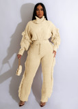 Solid Color Knits Long Sleeve Tassel Two Piece Set CM-8646