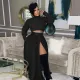 Fashion Solid Zipper Split Midi Skirt SH-390442