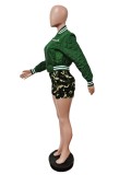 Letter Embroidery Long Sleeve Baseball Jacket MEM-88464