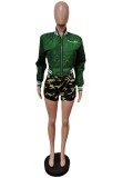 Letter Embroidery Long Sleeve Baseball Jacket MEM-88464