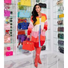Multicolor Splicing Knits Coat OD-8518