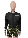 Letter Embroidery Long Sleeve Baseball Jacket MEM-88464