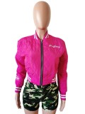 Letter Embroidery Long Sleeve Baseball Jacket MEM-88464