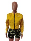 Letter Embroidery Long Sleeve Baseball Jacket MEM-88464