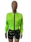 Letter Embroidery Long Sleeve Baseball Jacket MEM-88464