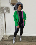 Casual Color Blocking Short Knits Coat TR-1242