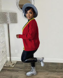 Casual Color Blocking Short Knits Coat TR-1242