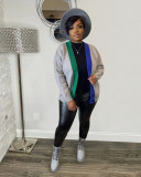 Casual Color Blocking Short Knits Coat TR-1242