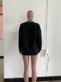Casual Color Blocking Short Knits Coat TR-1242